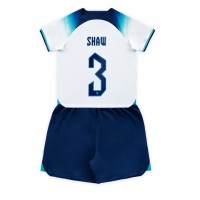 Dětský Fotbalový dres Anglie Luke Shaw #3 MS 2022 Domácí Krátký Rukáv (+ trenýrky)